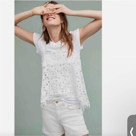 White Pilcro Script‎ Micro Jean Shorts | Size 27 Waist | Excellent Condition - Picture 3 of 12